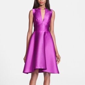 Lela Rose  Embossed satin-twill dress